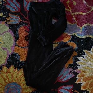 Fashion Nova Black Velvet Jumpsuit